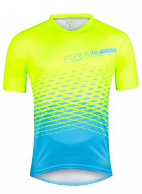 Force / dres FORCE MTB ANGLE kr. rukv, fluo-modr - DOPRODEJ