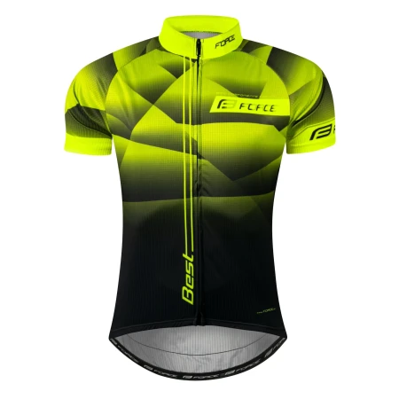 Force / dres Force BEST,krtk rukv , fluo-ern - DOPRODEJ